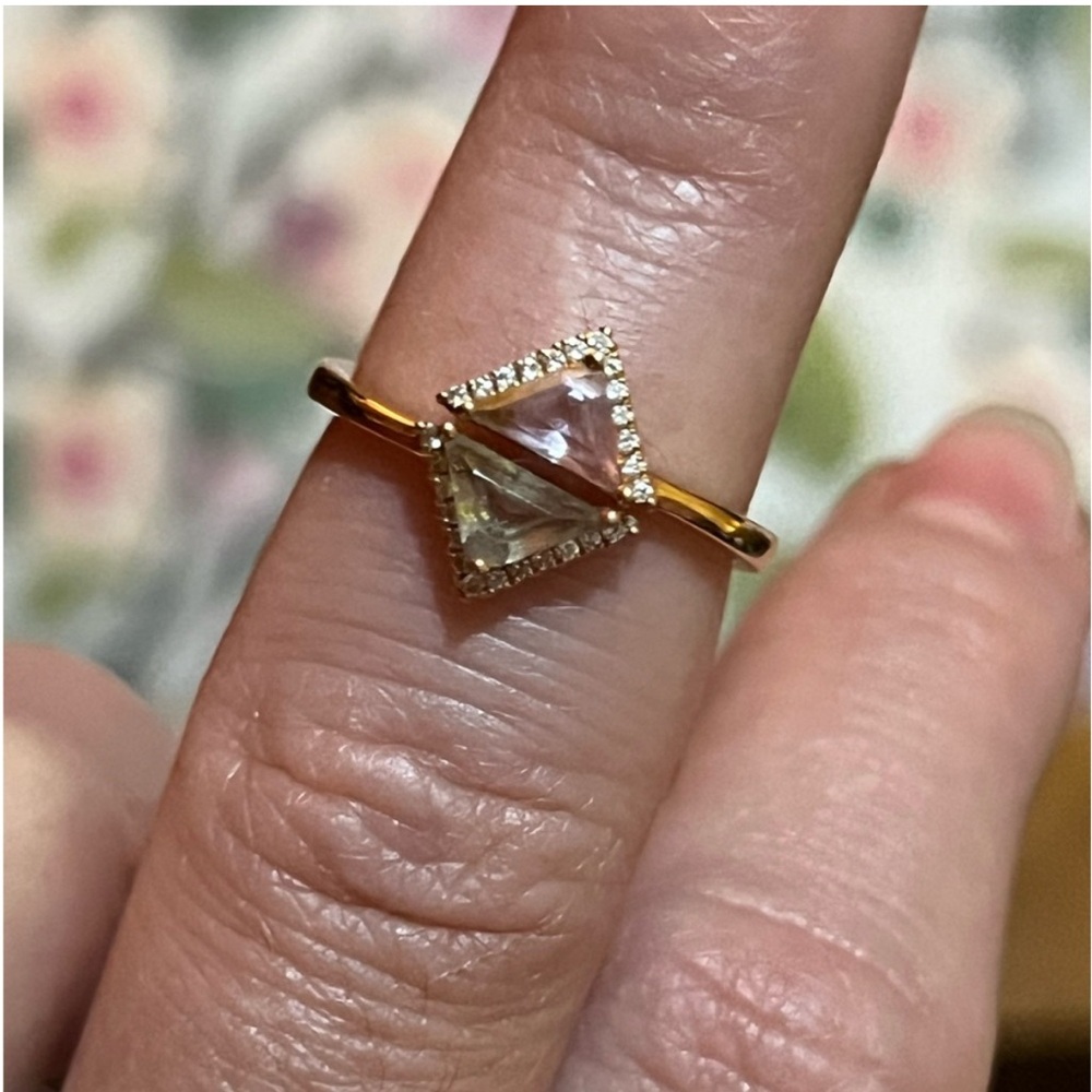 18k rose gold Bony levy ring amethyst topaz diamonds - Picture 2 of 5